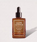 30ml square glass dropper bottle of Glow Getter Lux Oil Blend premium home fragrance on a minimalist light background with a soft shadow